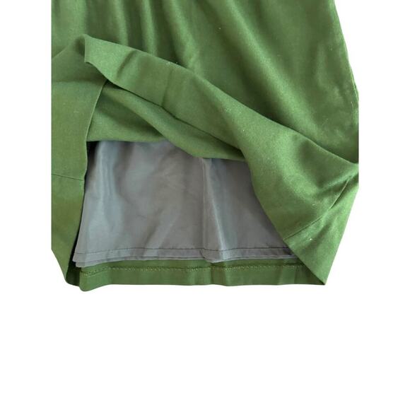 J.Crew Green Wool Blend Mini Skirt Size 0 Pull-On Lined Elastic Waist - Picture 4 of 7